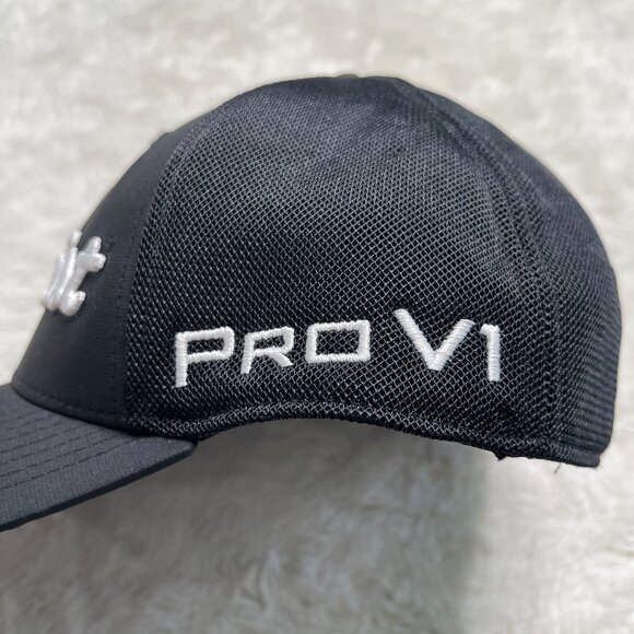 Titleist Men's Black Fitted Golf Cap Pro V1 Hat Size Medium/Large - Picture 4 of 6